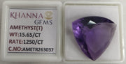 15.65/CT Natural Amethyst Gemstone with Govt. Lab Certificate